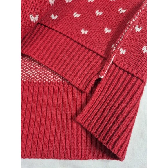 Free People Cropped Sweater Women's Size M Red Easy Street Patterned Boxy (52) - Picture 7 of 8